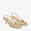 Sandalias Lova 50 de piel napa metalizada dorada con abalorios