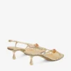 Sandalias Lova 50 de piel napa metalizada dorada con abalorios