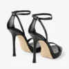 Sandalias Moza Platform 120 de napa negra brillante