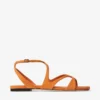 Sandalias planas Ayla de ante naranja atardecer