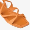 Sandalias planas Ayla de ante naranja atardecer