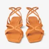 Sandalias planas Ayla de ante naranja atardecer