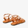 Sandalias planas Ayla de ante naranja atardecer