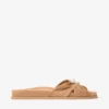 Sandalias planas de ante color toffee Rafi
