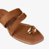 Sandalias planas Emeri de ante color tostado y ámbar