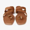 Sandalias planas Emeri de ante color tostado y ámbar