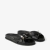 Sandalias planas Rafi en piel de guante suave negra