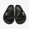 Sandalias planas Rafi en piel de guante suave negra
