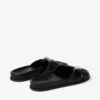 Sandalias planas Rafi en piel de guante suave negra