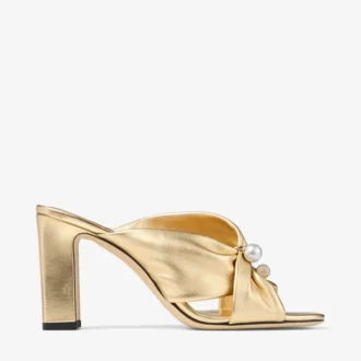 Sandalias Rafi 85 de piel napa metalizada dorada