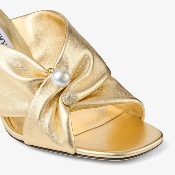 Sandalias Rafi 85 de piel napa metalizada dorada