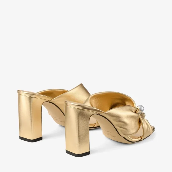 Sandalias Rafi 85 de piel napa metalizada dorada