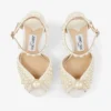 Sandalias Sacora 100 de satén blanco con perlas por toda la superficie Sandalias Sacora 100 de satén blanco con perlas por toda la superficie