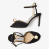 Sandalias Sacora 85 de ante negro con adorno de perlas Sandalias Sacora 85 de ante negro con adorno de perlas