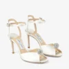 Sandalias Sacora 85 de satén marfil con esfera adornada con cristales Sandalias Sacora 85 de satén marfil con esfera adornada con cristales