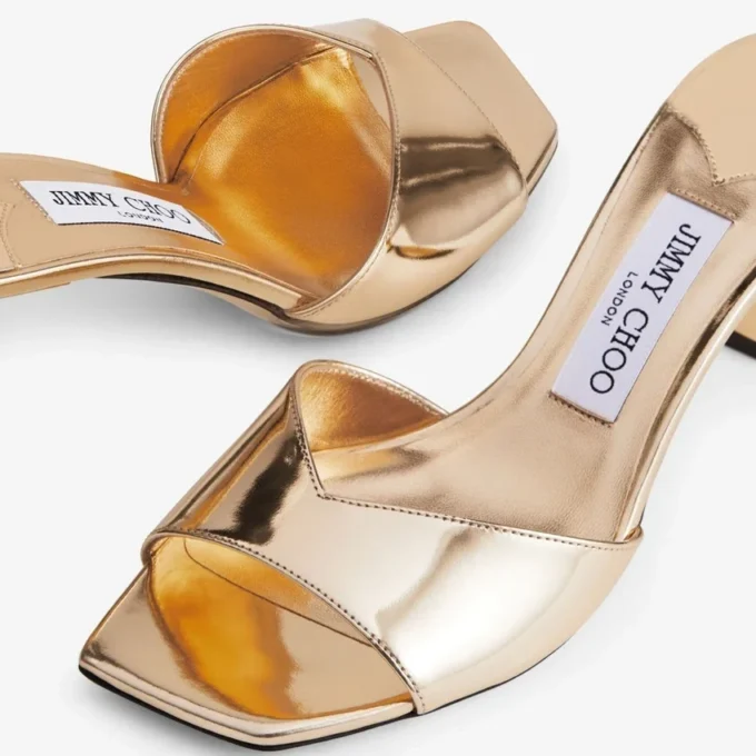 Sandalias Skye 70 de piel metalizada dorada Sandalias Skye 70 de piel metalizada dorada