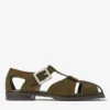 Sandalias Sol Slide de ante de terciopelo verde musgo