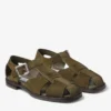 Sandalias Sol Slide de ante de terciopelo verde musgo