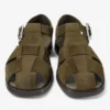 Sandalias Sol Slide de ante de terciopelo verde musgo