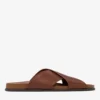 Sandalias Sol Slide de piel vachetta color cigarro