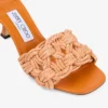 Sandalias tipo mule Chara 70 en rafia de ganchillo naranja atardecer y piel napa Sandalias tipo mule Chara 70 en rafia de ganchillo naranja atardecer y piel napa