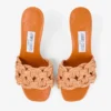Sandalias tipo mule Chara 70 en rafia de ganchillo naranja atardecer y piel napa Sandalias tipo mule Chara 70 en rafia de ganchillo naranja atardecer y piel napa