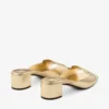 Sandalias tipo mule Dina 45 de piel metalizada dorada Sandalias tipo mule Dina 45 de piel metalizada dorada