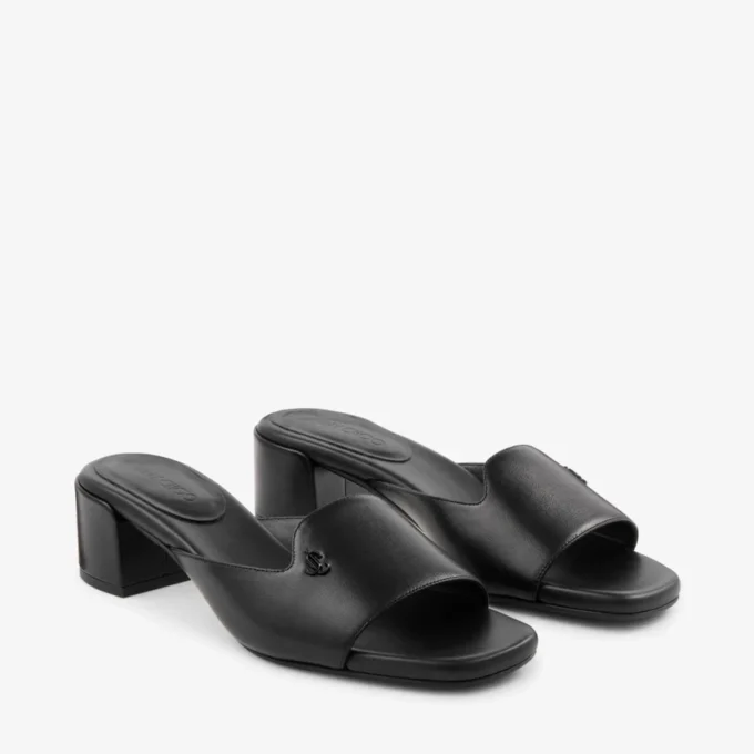 Sandalias tipo mule Dina 45 de piel negra Sandalias tipo mule Dina 45 de piel negra