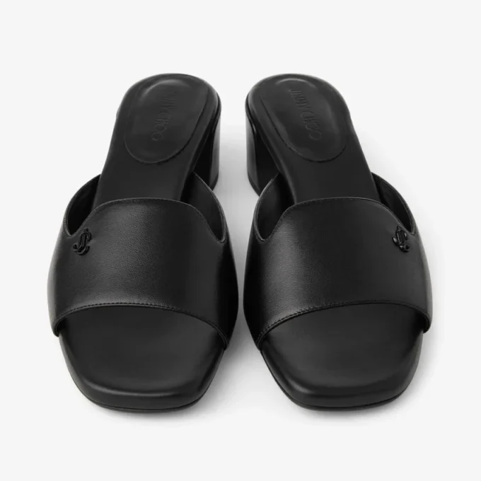 Sandalias tipo mule Dina 45 de piel negra Sandalias tipo mule Dina 45 de piel negra
