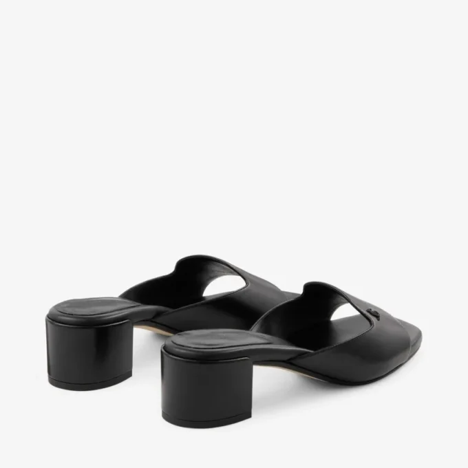 Sandalias tipo mule Dina 45 de piel negra Sandalias tipo mule Dina 45 de piel negra