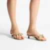 Sandalias tipo mule Liss 35 de piel napa metalizada dorada con lazo Sandalias tipo mule Liss 35 de piel napa metalizada dorada con lazo