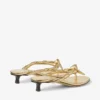 Sandalias tipo mule Liss 35 de piel napa metalizada dorada con lazo Sandalias tipo mule Liss 35 de piel napa metalizada dorada con lazo