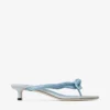 Sandalias tipo mule Liss 35 en azul Riviera, mezcla de piel suave tipo guante y lona moteada, con lazo de piel napa Sandalias tipo mule Liss 35 en azul Riviera, mezcla de piel suave tipo guante y lona moteada, con lazo de piel napa