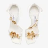 Sandalias Zea 95 con flores de satén marfil Sandalias Zea 95 con flores de satén marfil