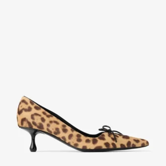 Scarlett 50 Zapatos de salón de potro con estampado de leopardo natural Scarlett 50 Zapatos de salón de potro con estampado de leopardo natural
