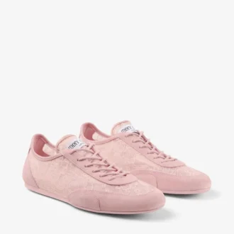 Sunny F de mezcla de cuero rosa y zapatillas bajas con cordones de jimmy choo
