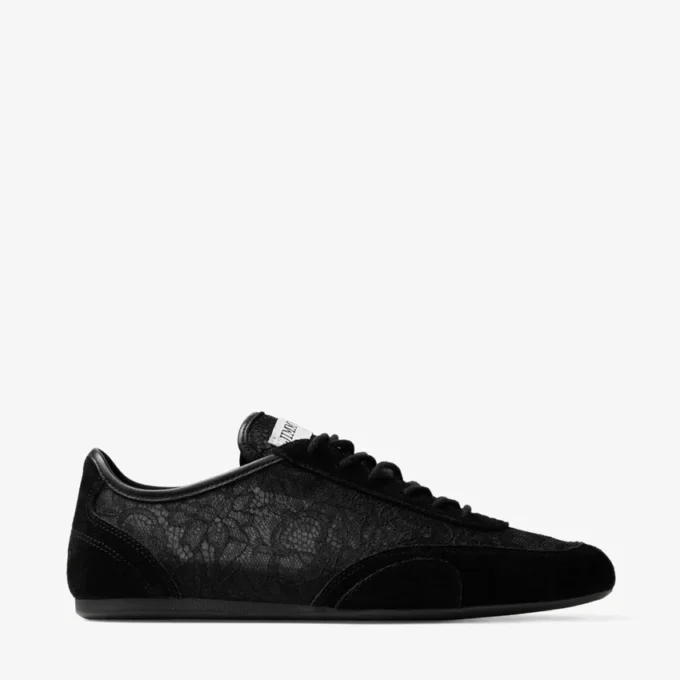 Sunny F Mezcla de cuero negro y zapatillas bajas con cordones de jimmy choo Sunny F Mezcla de cuero negro y zapatillas bajas con cordones de jimmy choo