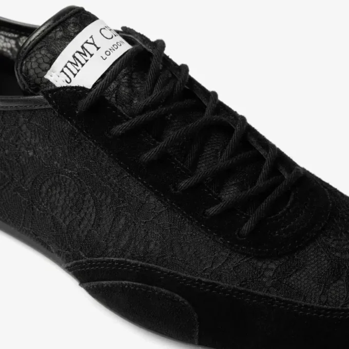 Sunny F Mezcla de cuero negro y zapatillas bajas con cordones de jimmy choo Sunny F Mezcla de cuero negro y zapatillas bajas con cordones de jimmy choo