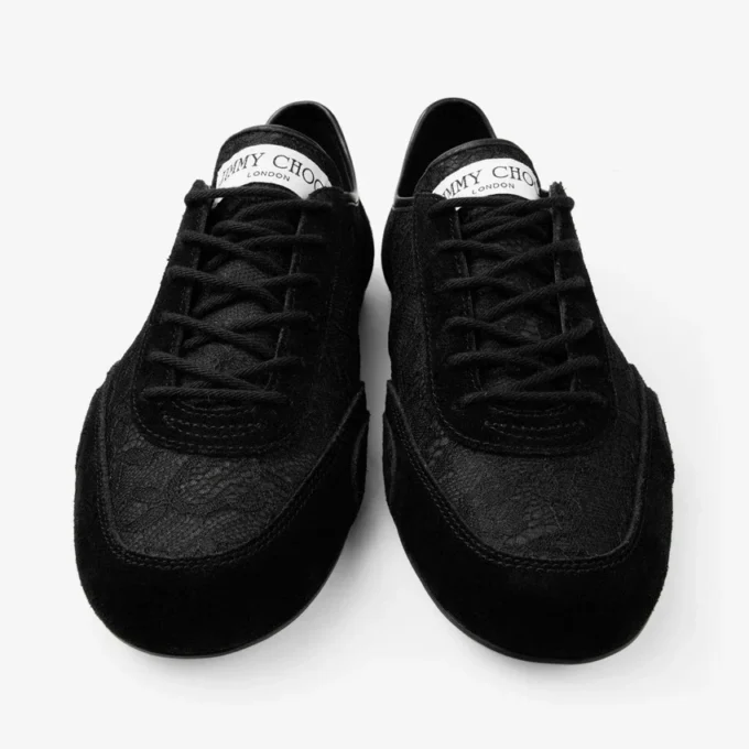 Sunny F Mezcla de cuero negro y zapatillas bajas con cordones de jimmy choo Sunny F Mezcla de cuero negro y zapatillas bajas con cordones de jimmy choo