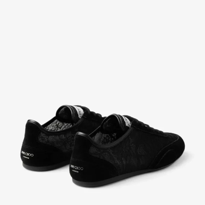 Sunny F Mezcla de cuero negro y zapatillas bajas con cordones de jimmy choo Sunny F Mezcla de cuero negro y zapatillas bajas con cordones de jimmy choo