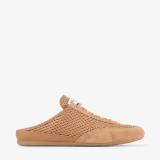 Sunny Mule F Mezcla de piel toffee y malla Diamond Zapatillas bajas