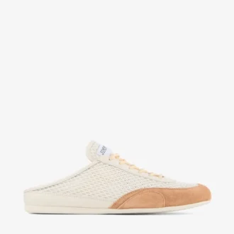 Sunny Mule F: zapatillas bajas de mezcla de piel en tonos latte y toffee y malla Diamond