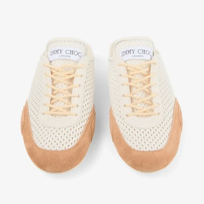 Sunny Mule F: zapatillas bajas de mezcla de piel en tonos latte y toffee y malla Diamond Sunny Mule F: zapatillas bajas de mezcla de piel en tonos latte y toffee y malla Diamond
