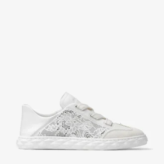 Zapatillas bajas Diamond Light Flex F de mezcla de piel blanca y cordones de piel perforada