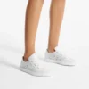 Zapatillas bajas Diamond Light Flex F de mezcla de piel blanca y cordones de piel perforada Zapatillas bajas Diamond Light Flex F de mezcla de piel blanca y cordones de piel perforada
