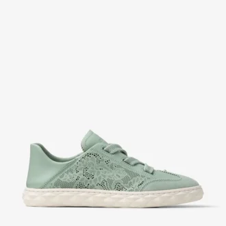 Zapatillas bajas Diamond Light Flex F de mezcla de piel Verde y cordones de piel perforada