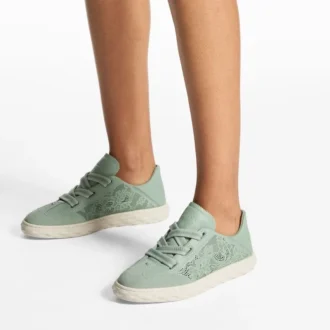 Zapatillas bajas Diamond Light Flex F de mezcla de piel Verde y cordones de piel perforada