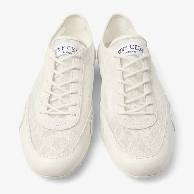 Zapatillas bajas Sunny F de mezcla de piel Latte y encaje jimmy choo Zapatillas bajas Sunny F de mezcla de piel Latte y encaje jimmy choo