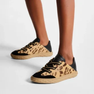 Zapatillas Diamond Light Flex F de piel de potro con estampado de leopardo