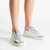Zapatillas Diamond Light Flex F de piel napa metalizada plateada
